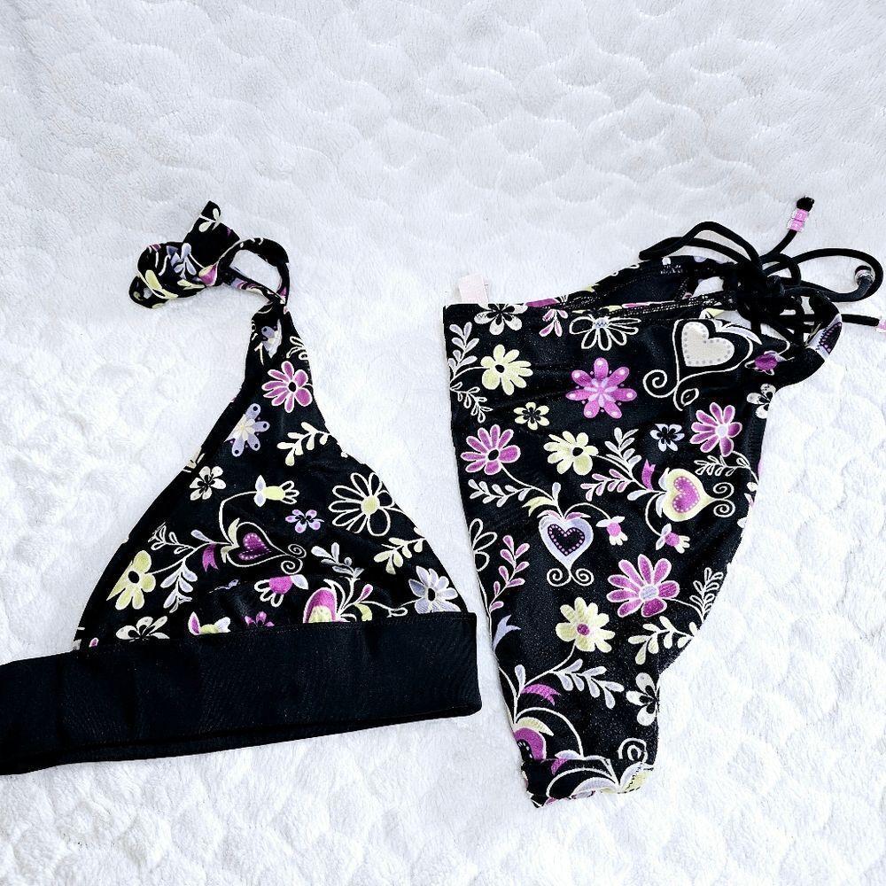 Victoria's Secret retro y2k swimsuit flower hearts large